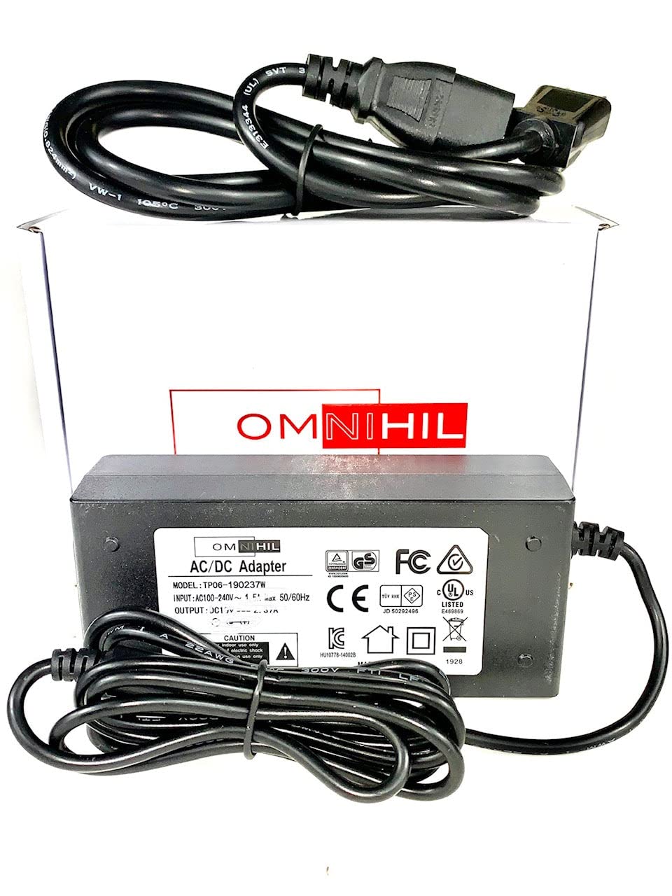UL Listed OMNIHIL 8ft AC/DC Power Adapter for iDPRT SP320 Thermal Label Printer - Perfect for Shipping, Warehouse & Retail Label Printing