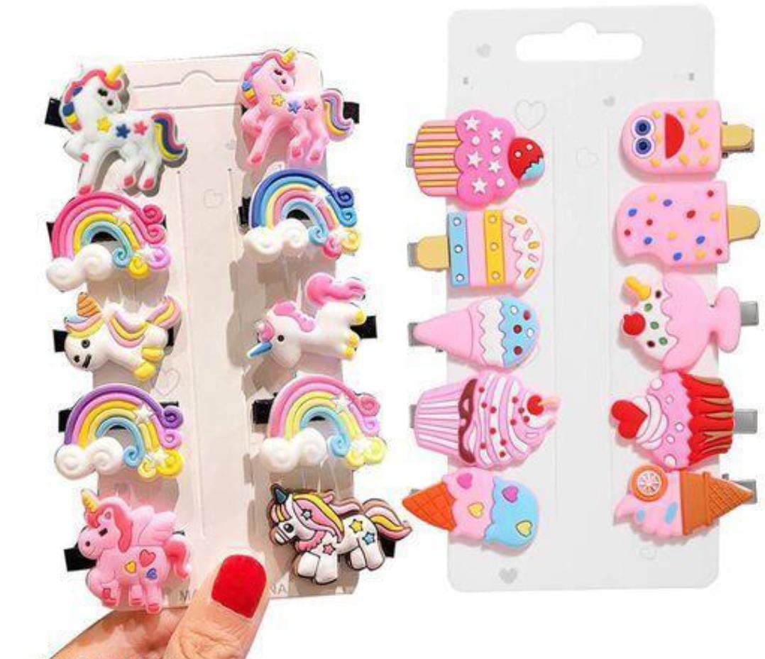 10-Piece Cute Hair Clips Set for Girls - Mix Designs Barrettes & Hairpins for Toddlers & Kids (Perfect for School, Parties & Daily Hair Accessories)