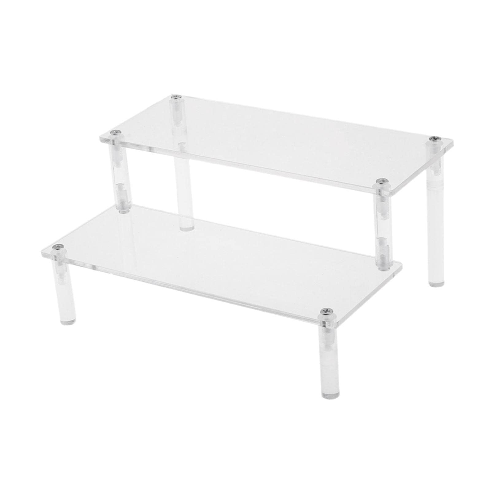 Milageto Acrylic Display Stand - Clear Ladder Shelf for Perfume, Cosmetics, Diecast Cars & Tire Risers - Multi-Purpose Organizer for Home, Office & Retail Store Display