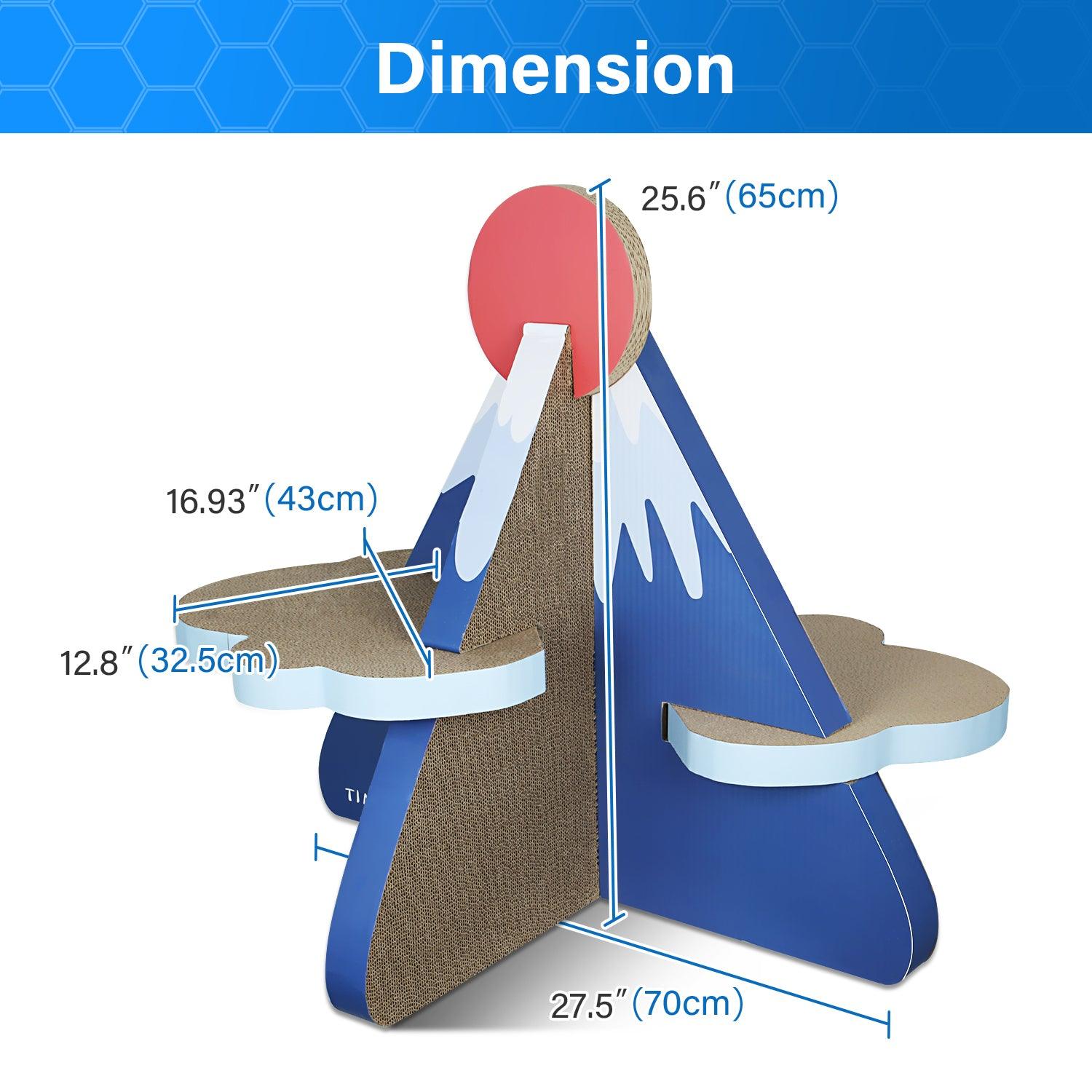 Premium Cat Scratcher Post Board - Fuji Mountain Shaped Scratching Lounge & Bed for Cats - Durable Sisal Pad Protects Furniture - Perfect for Indoor Play & Relaxation