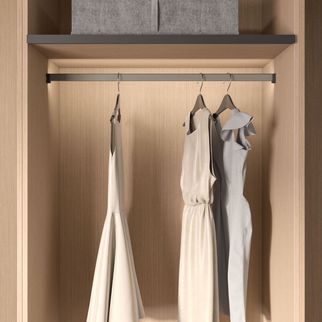 Conero Wardrobe Rail - Heavy Duty Clothes Hanging Rail for Closet Organization | Space Saving Garment Rack for Bedroom, Laundry Room & Walk-in Closets