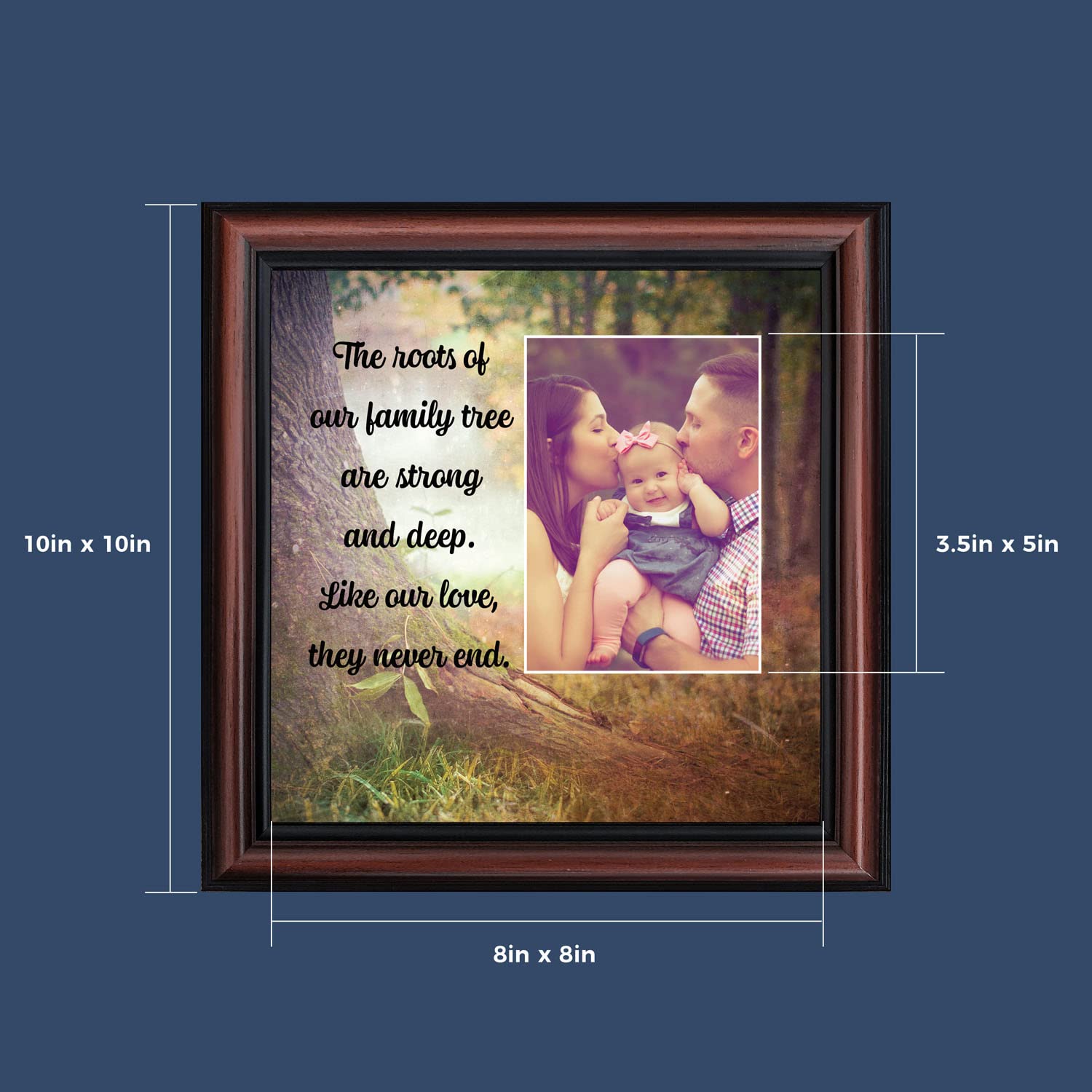 Crossroads Home Décor Family Picture Frame - Rustic Wooden Photo Display for Wall or Tabletop | Perfect for Family Photos, Wedding Memories & Home Decor (6402W)