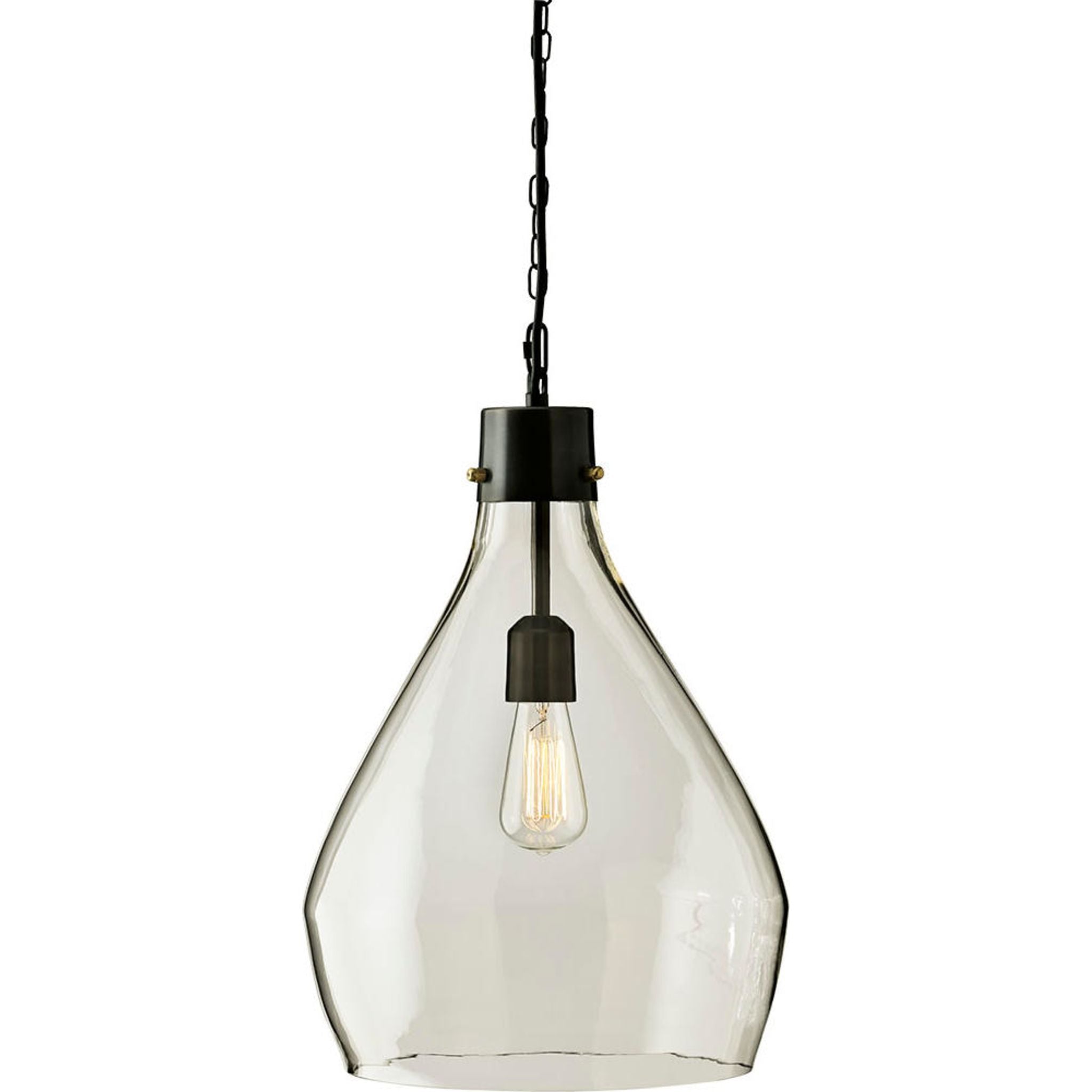 Avalbane Clear/Gray Glass Pendant Light - 19.75