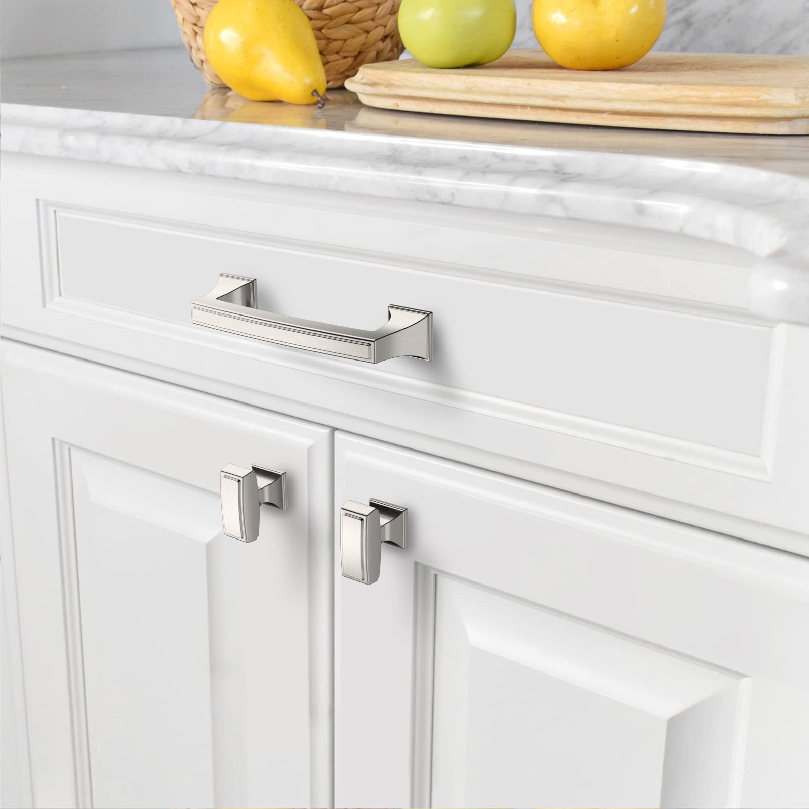 Amerdeco 10 Pack Brushed Nickel Cabinet Pulls 3.75
