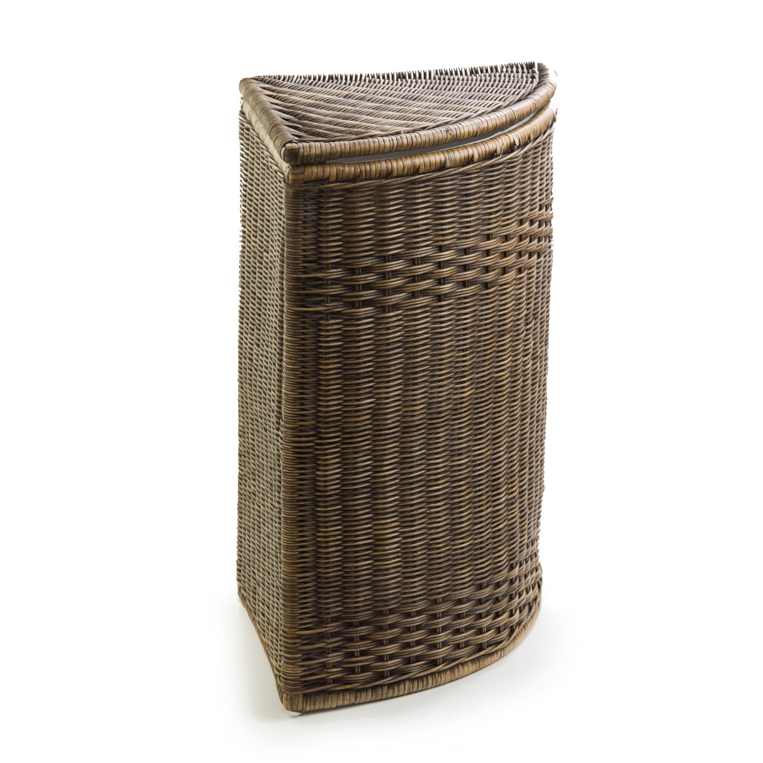 The Basket Lady Corner Wicker Laundry Hamper - 15