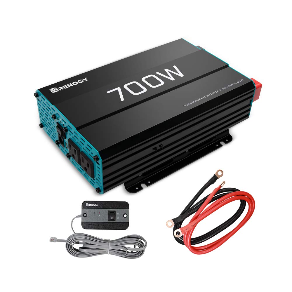 Renogy 700W Pure Sine Wave Power Inverter with 30A MPPT Solar Charge Controller - Ideal for RV, Marine, Off-Grid & Emergency Power Backup