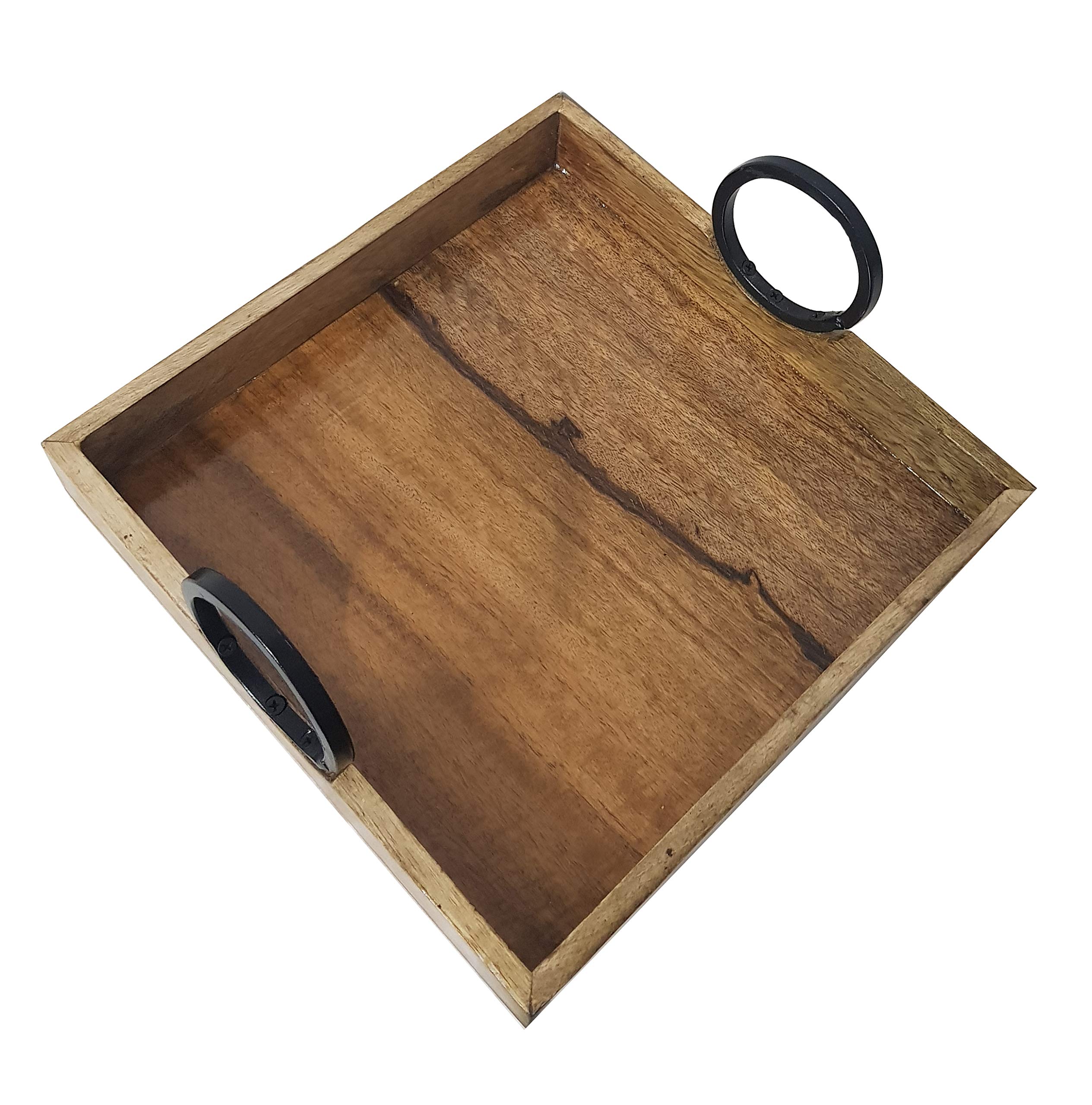 Handmade Rustic Wooden Serving Trays - Food & Drink Serving Platter, Table Centerpiece, Kitchen Organizer for Coffee, Dining & Living Room | Perfect for Entertaining, Home Decor & Gift Giving