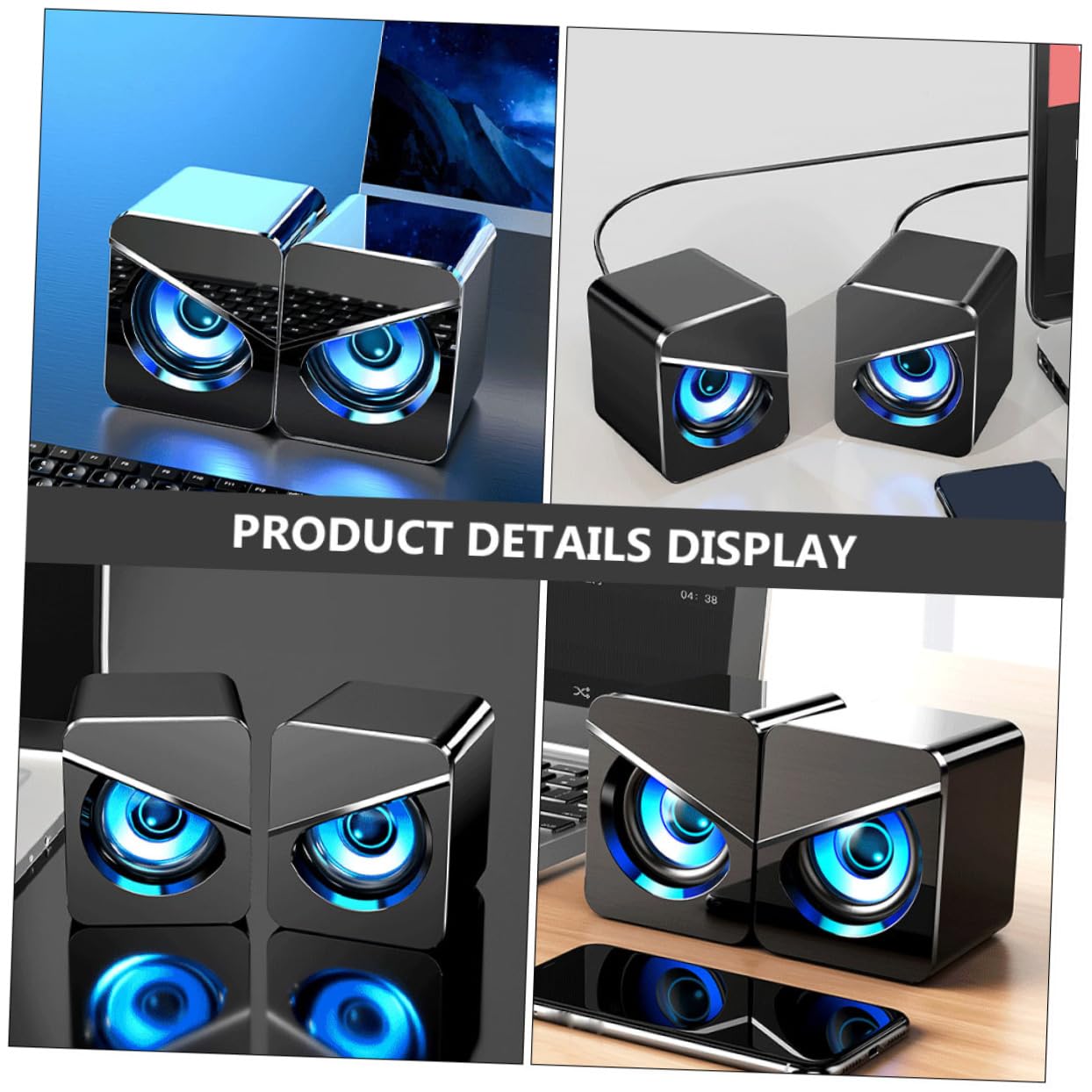 Uonlytech 1 Pair Coaxial Stereo Speakers for PC/Computer - High Quality Sound for Home, Office & Gaming - Perfect for Music, Movies & Video Conferencing