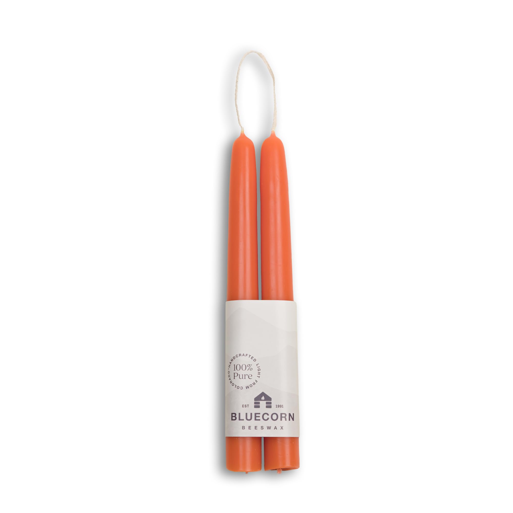 Pure Beeswax Taper Candles 8 Inch - Unscented Natural Candles for Dining & Decor