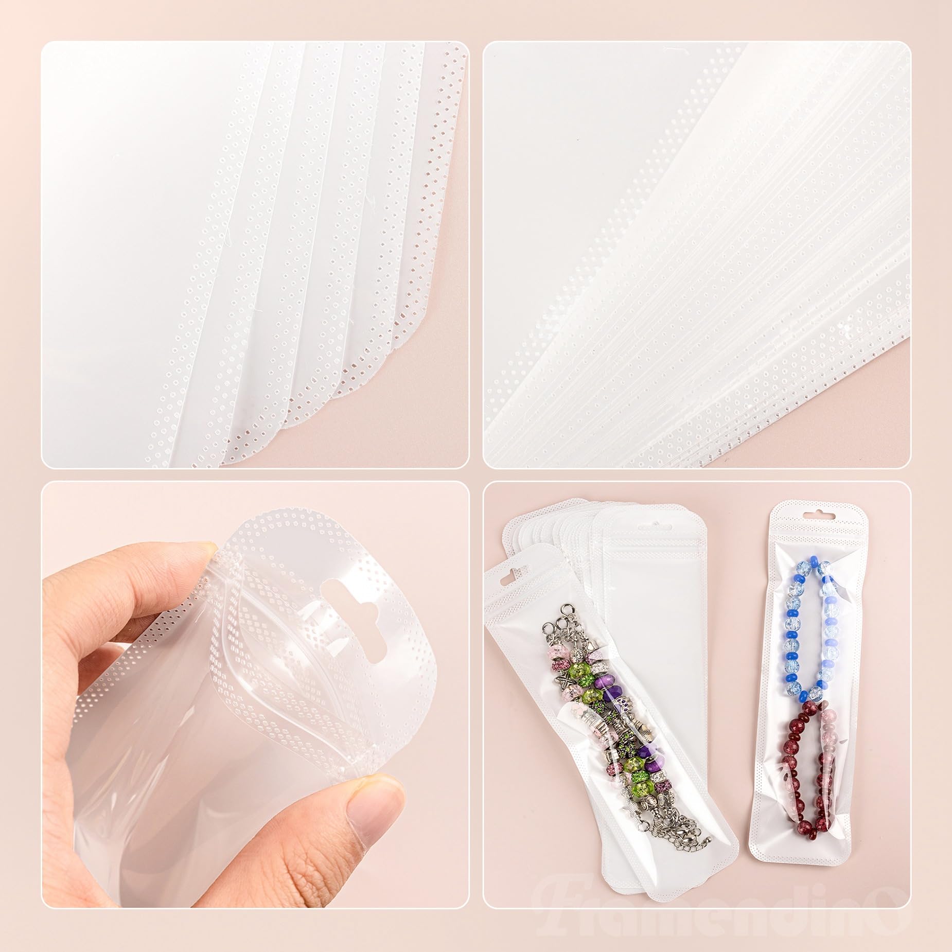100 Pack White Resealable Foil Pouch Bags for Jewelry, Makeup Brushes & Eyelashes | Premium Packaging Solution for Small Items | Perfect for Organizing, Gifting & E-commerce Shipping