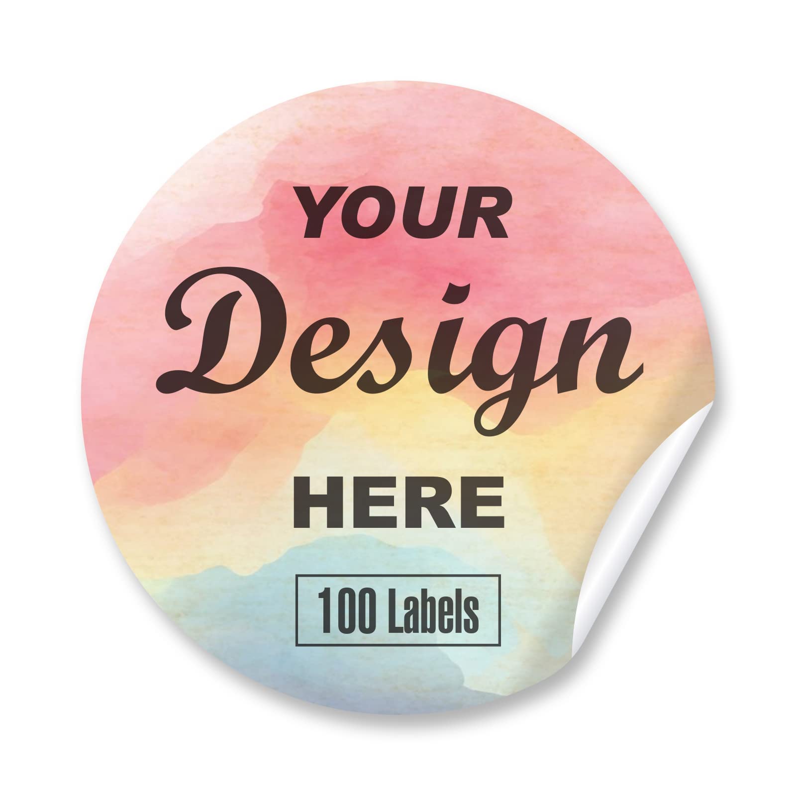 Custom Personalized Stickers & Labels - Create Your Own Design with Logo, Text, or Image - 100 Circle Stickers (3.5