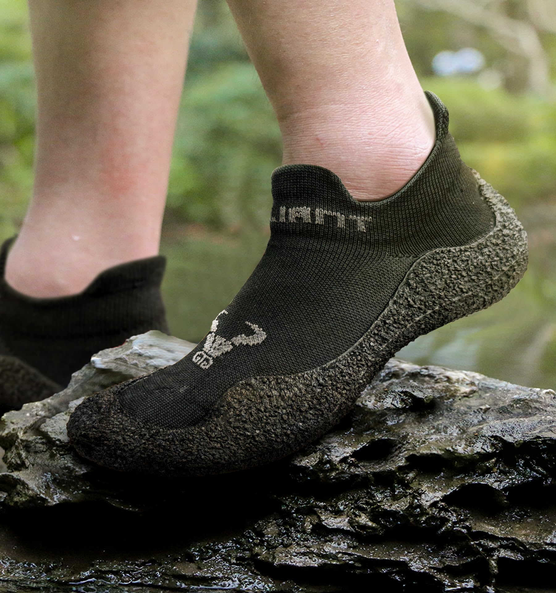 BULLIANT Men's Non-Slip Slipper Socks with Grips - Water Shoes for Hiking, Outdoor Walking & Barefoot Exercises - Perfect for Camping, Yoga and Home Use