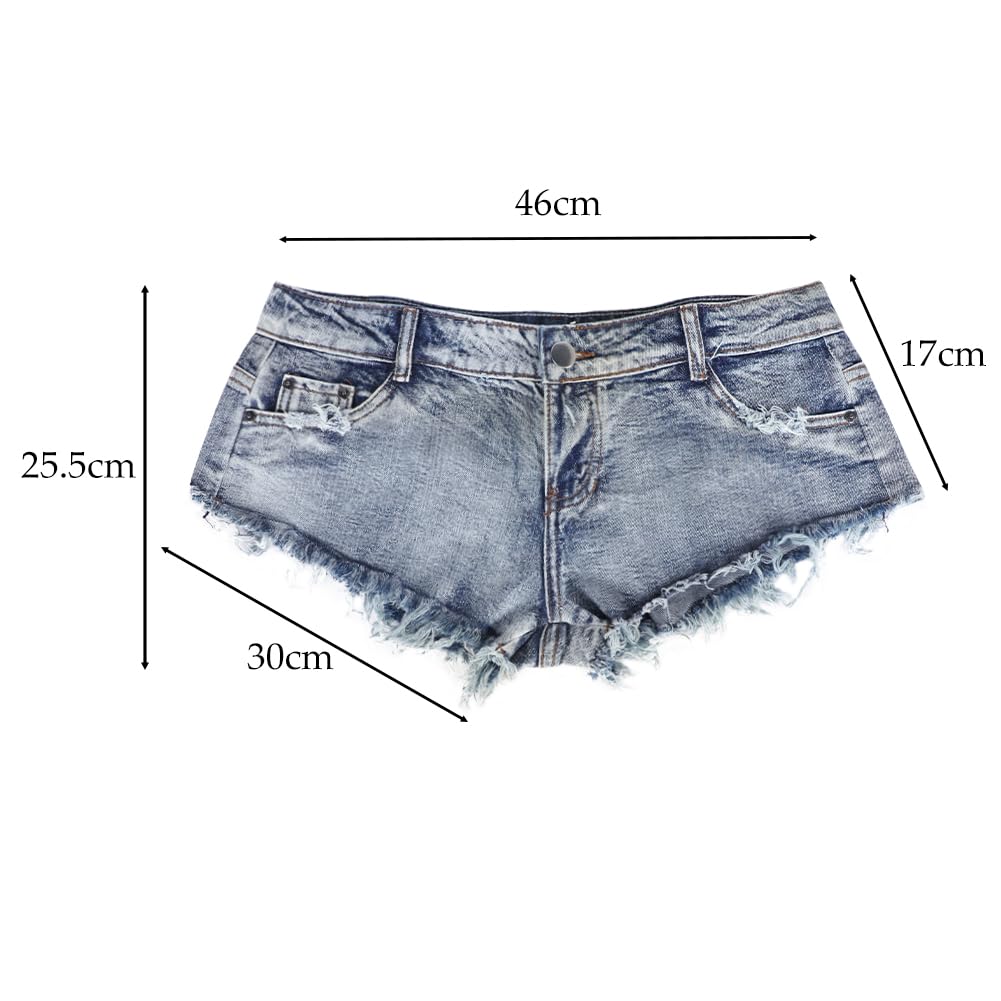 HAOZAIKEJI Women's Low Rise Sexy Denim Shorts - Stretchy Mini Jean Hot Pants for Beach, Party & Club Wear | Summer Casual Outfits & Nightlife Fashion