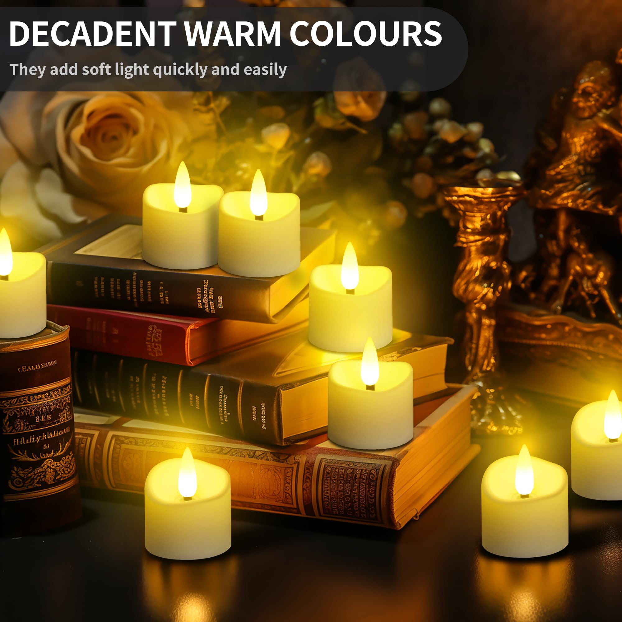 Daphomeu 12-Pack Flameless LED Candles with Remote & Timer, Flickering Electric Candles for Weddings, Parties, Halloween, Christmas - Perfect for Home Decor, Romantic Dinners & Holiday Centerpieces