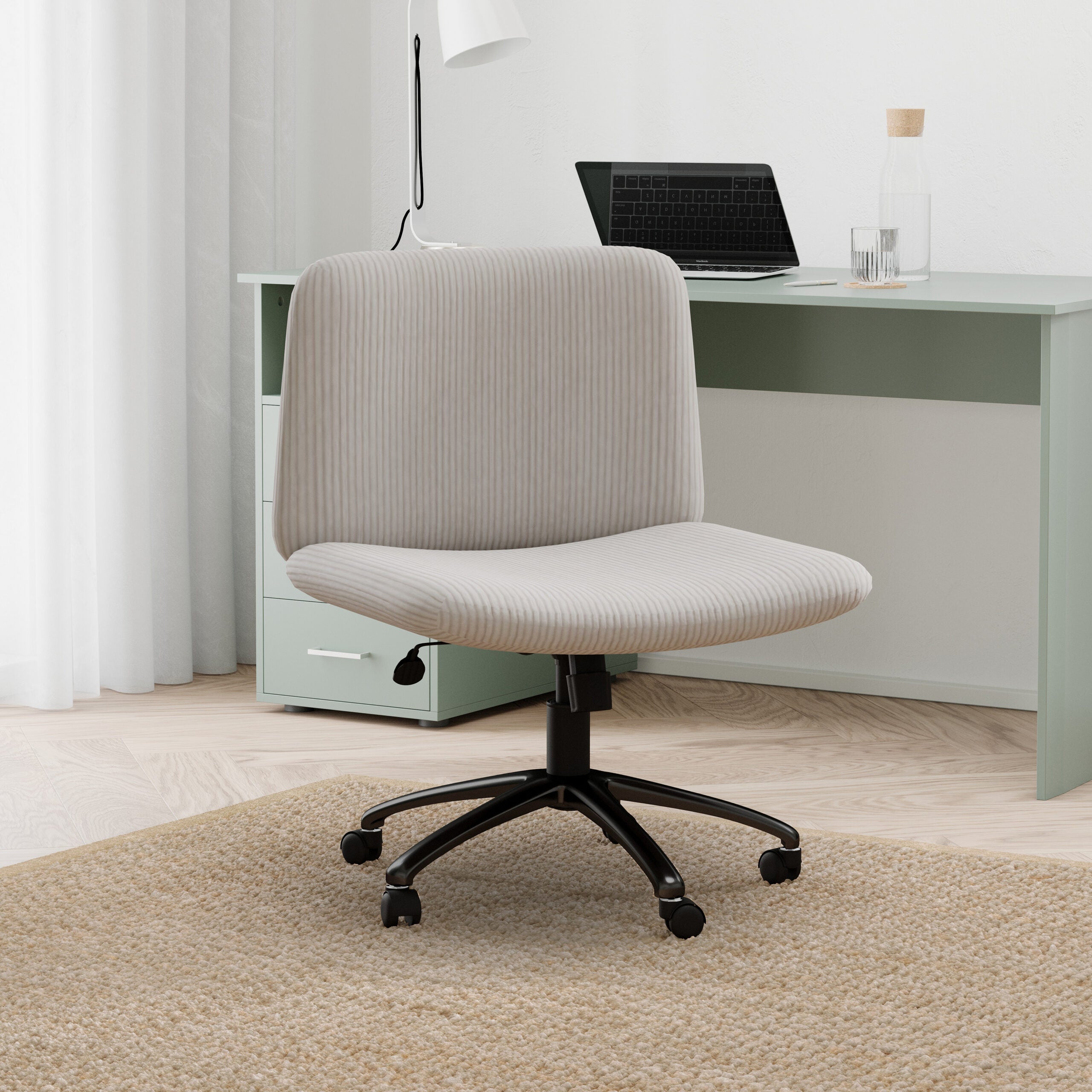 Boss Extra Wide Criss Cross Chair in Beige [B555 LBG] - Comfortable Oversized Lounge Chair for Living Room, Bedroom, or Office - Perfect for Relaxing and Reading