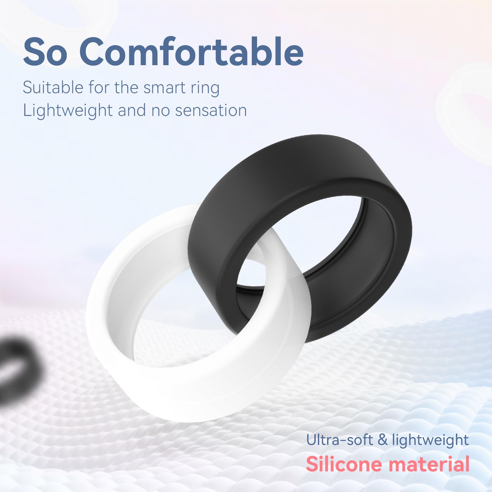 Oura Ring Gen 3 Silicone Protector Cover - 3 Pack Transparent White Elastic Case for Workouts & Sports | Compatible with Sizes 11/12/13 | Durable Gym & Fitness Accessory