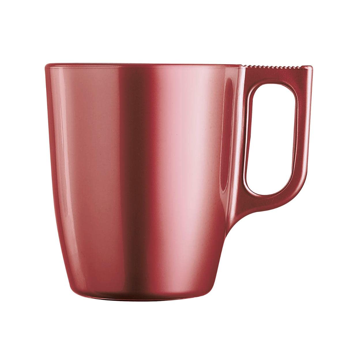 Luminarc Flashy Set of 6 Glass Coffee Mugs with Handle - 25cl Microwave Safe Breakfast Cups for Tea, Hot Chocolate & Office Use