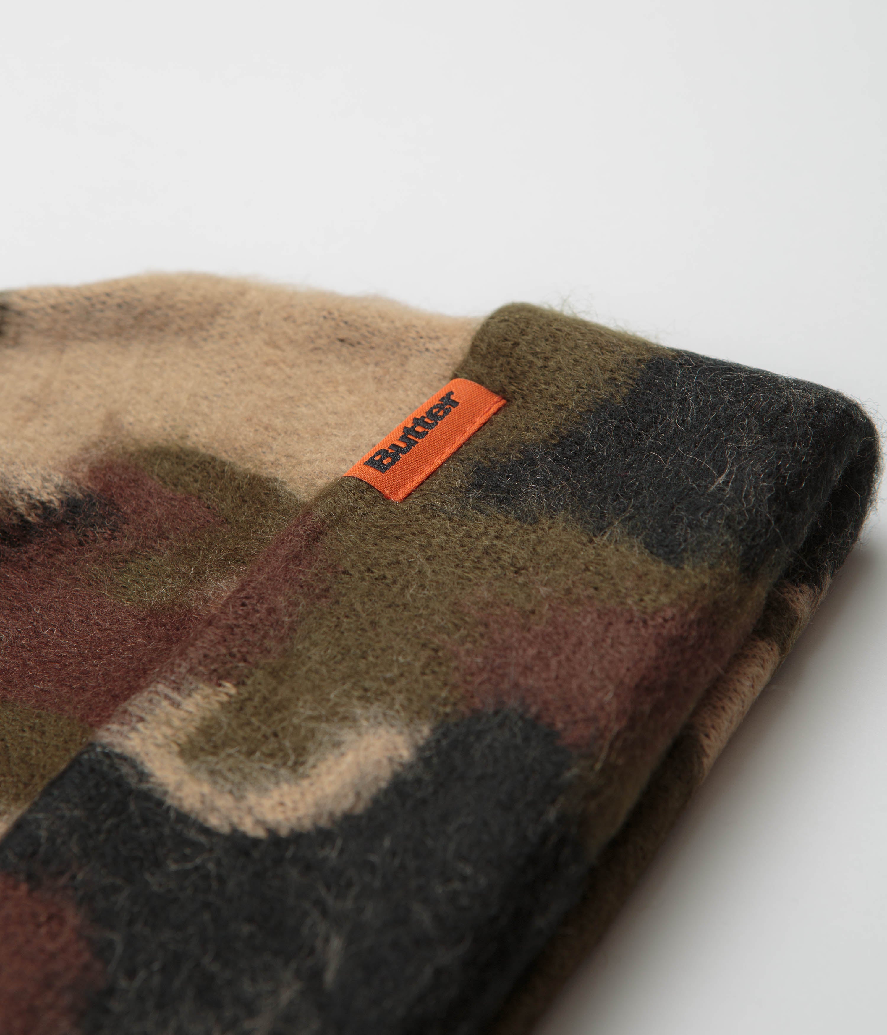 Butter Goods Mohair Camo Cuff Beanie - Warm Winter Hat for Men & Women - Fatigue Camouflage Design - Perfect for Skiing, Snowboarding & Outdoor Activities