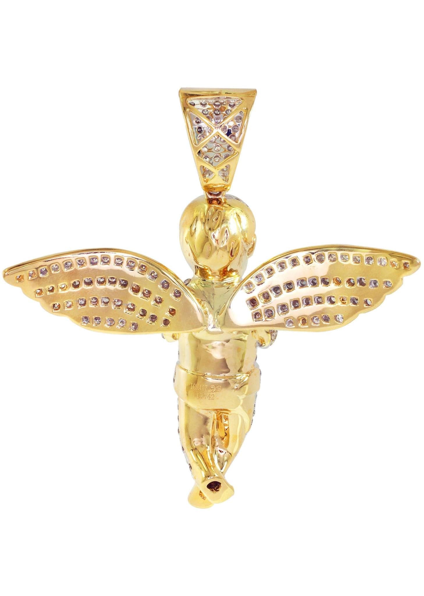 Diamond Angel Pendant Necklace - 26.34g (4.55 Carats) Genuine Diamond Jewelry - Perfect for Gifts, Anniversaries & Special Occasions