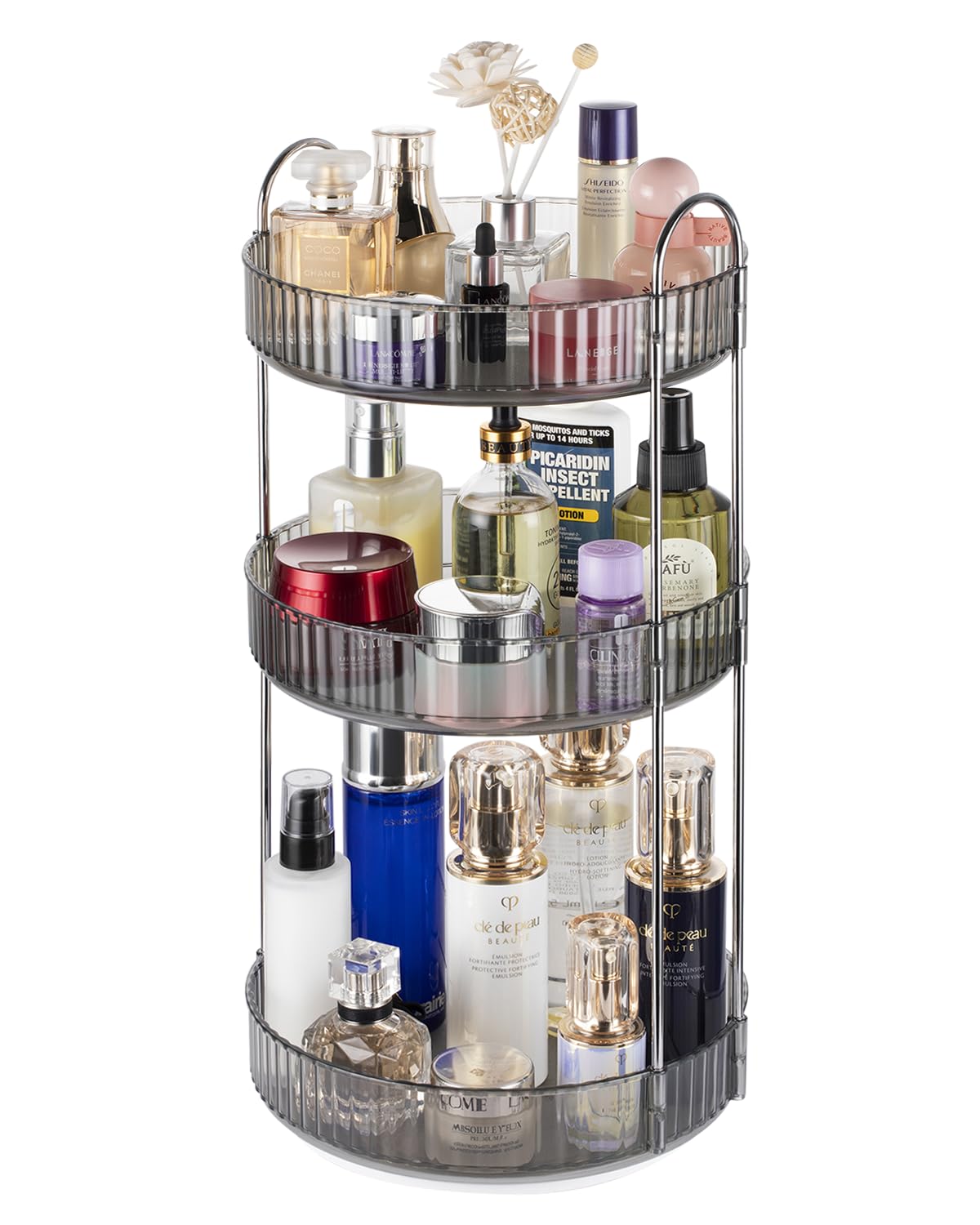 360° Rotating Makeup Organizer | Bathroom Counter & Skincare Storage | Spinning Cosmetic Organizer for Vanity, Dresser, and Travel Use