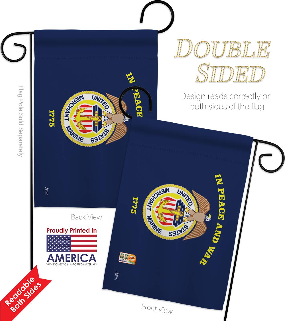 USMC Semper Fi Garden House Flag Kit - Double-Sided 28x40 Inch Military Veteran Yard Banner - Armed Forces & Merchant Marine Decorative Gift - Made in USA - Perfect for Patriotic Home Decor & Military Appreciation Events