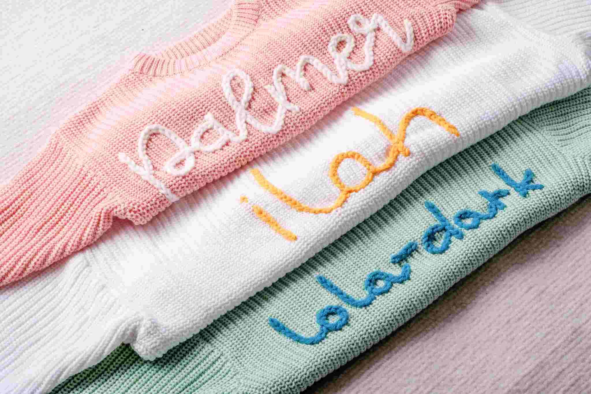 Personalized Baby Knit Sweater - Custom Hand-Embroidered Name & Monogram - Unique Baby Gift for Newborns, Christening, Birthday & Special Occasions