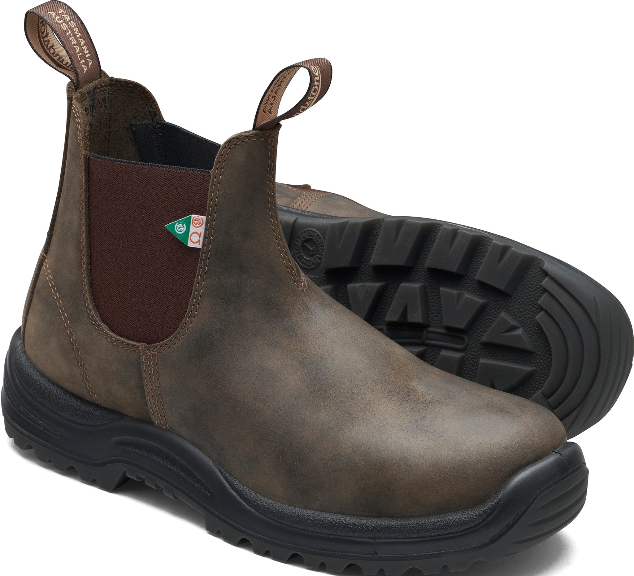 180 Work & Safety Waxy Rustic Brown Boots - Unisex Steel Toe Work Boots for Men & Women - Durable Construction Boots for Outdoor Work, Hiking & Heavy Duty Jobs