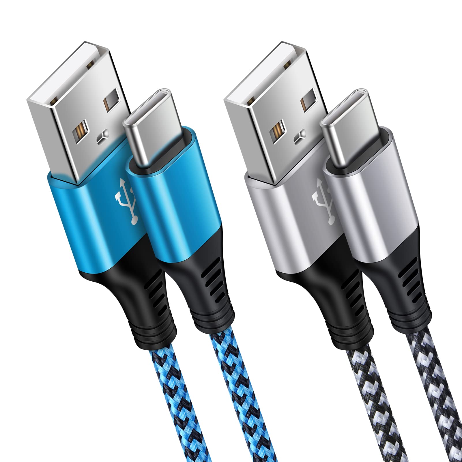 2-Pack 3FT USB C Fast Charging Cable for Samsung Galaxy S24/S23/S22/S21/S20, A15/A55/A14/A33/A53, S10/S9 - Also Compatible with Google Pixel & PS5 Controller - Durable Phone Charger Cord for Home, Office & Travel