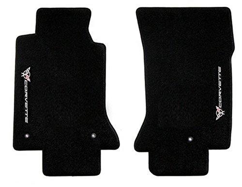 Premium C5 Corvette Classic Loop Black Floor Mats Set - Crossed Flags & Corvette Logo Design - Durable All-Weather Protection for Chevrolet Corvette C5 (1997-2004) - Perfect for Daily Driving, Car Shows & Auto Enthusiasts