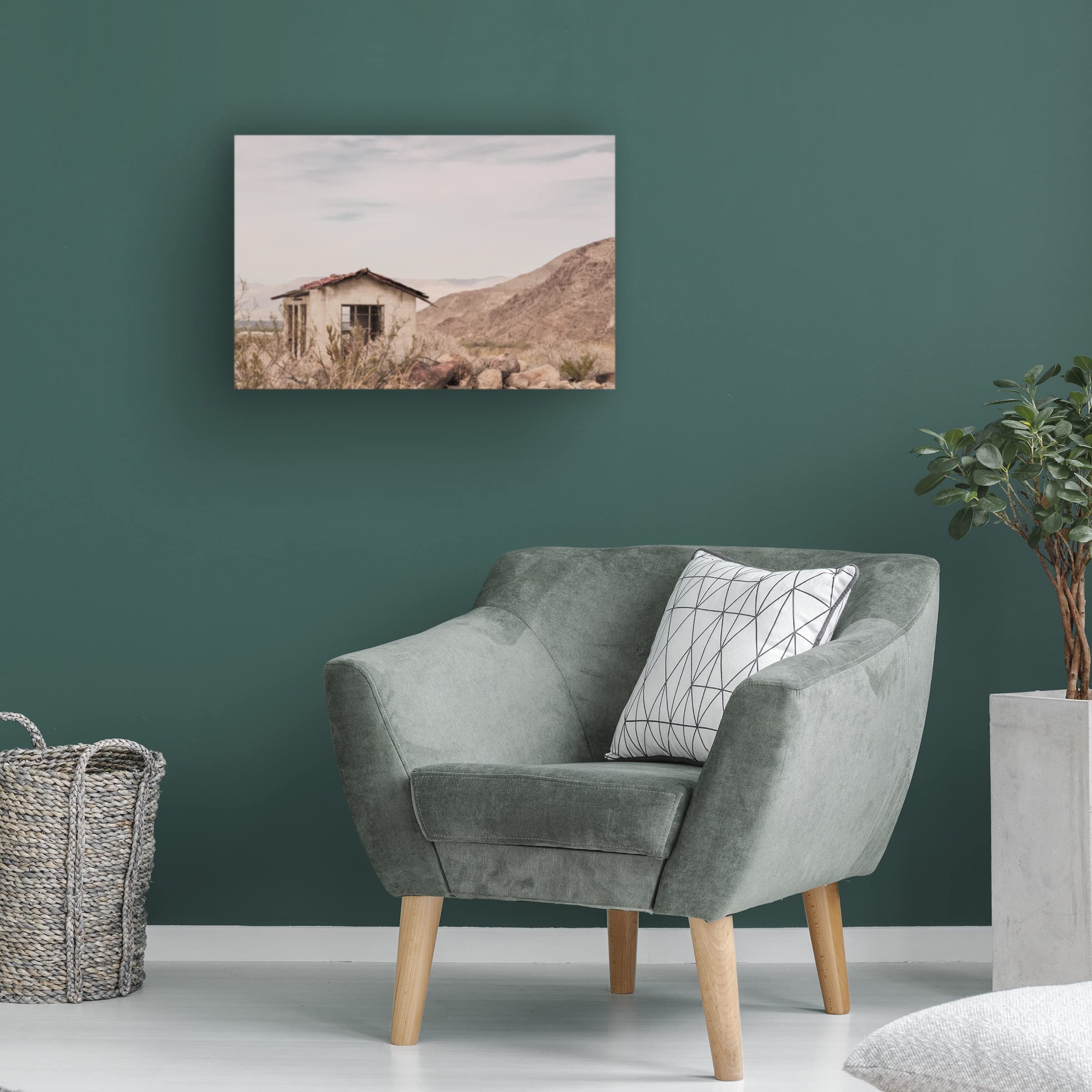 Blue Palomino 'Shack' Canvas Wall Art Print - Handmade Landscape Painting for Living Room, Bedroom & Office Decor