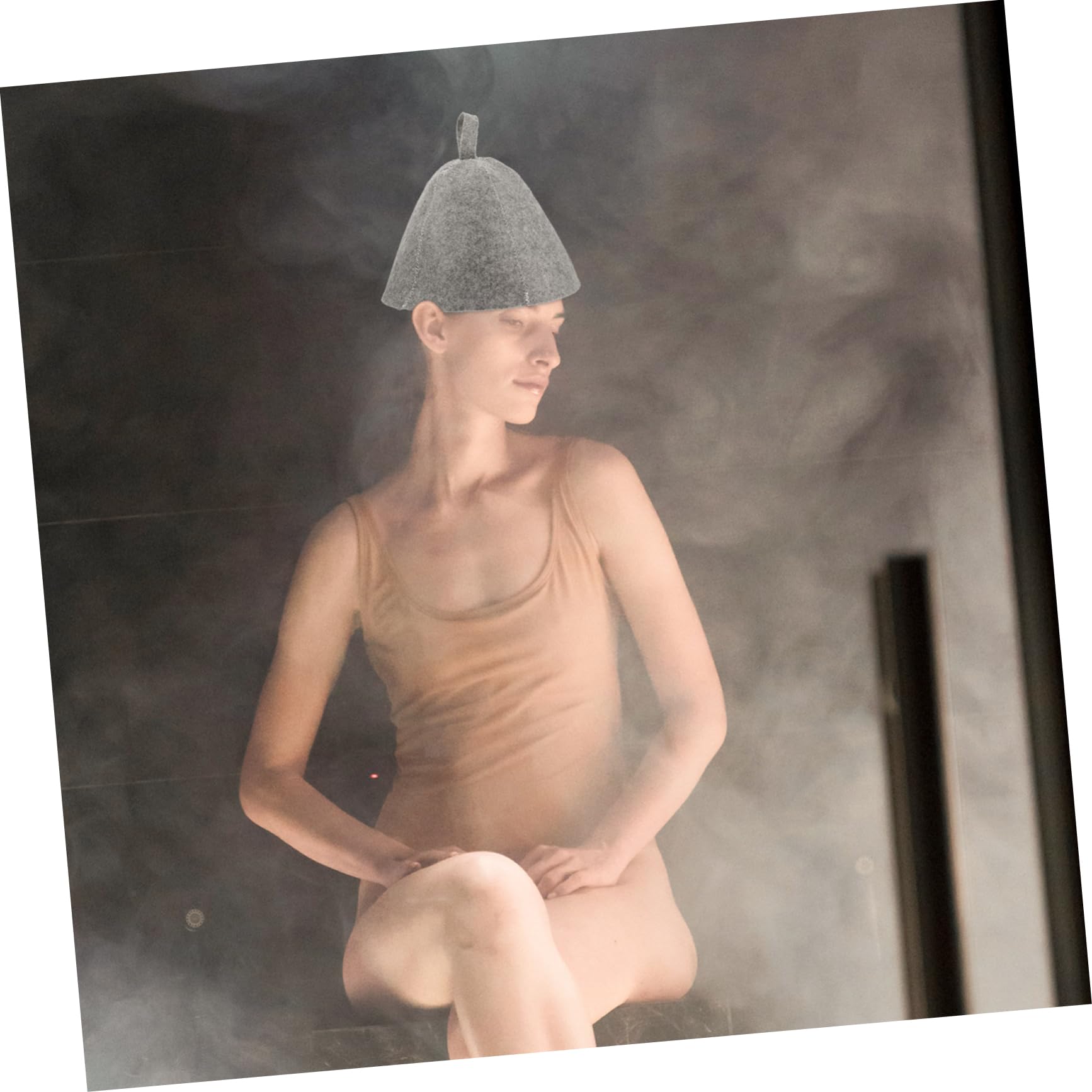 LALAFINA 1 Set Bath Gloves Shower Caps Portable Sauna Hats Ukrainian Hat Hair Holder Felt Sauna Accessories for Spa, Home & Gym Use