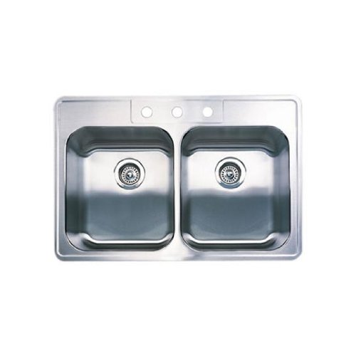 Blanco 501-105 Spex 33x22 Inch Double Bowl Stainless Steel Kitchen Sink - Perfect for Modern Kitchens & Busy Home Chefs