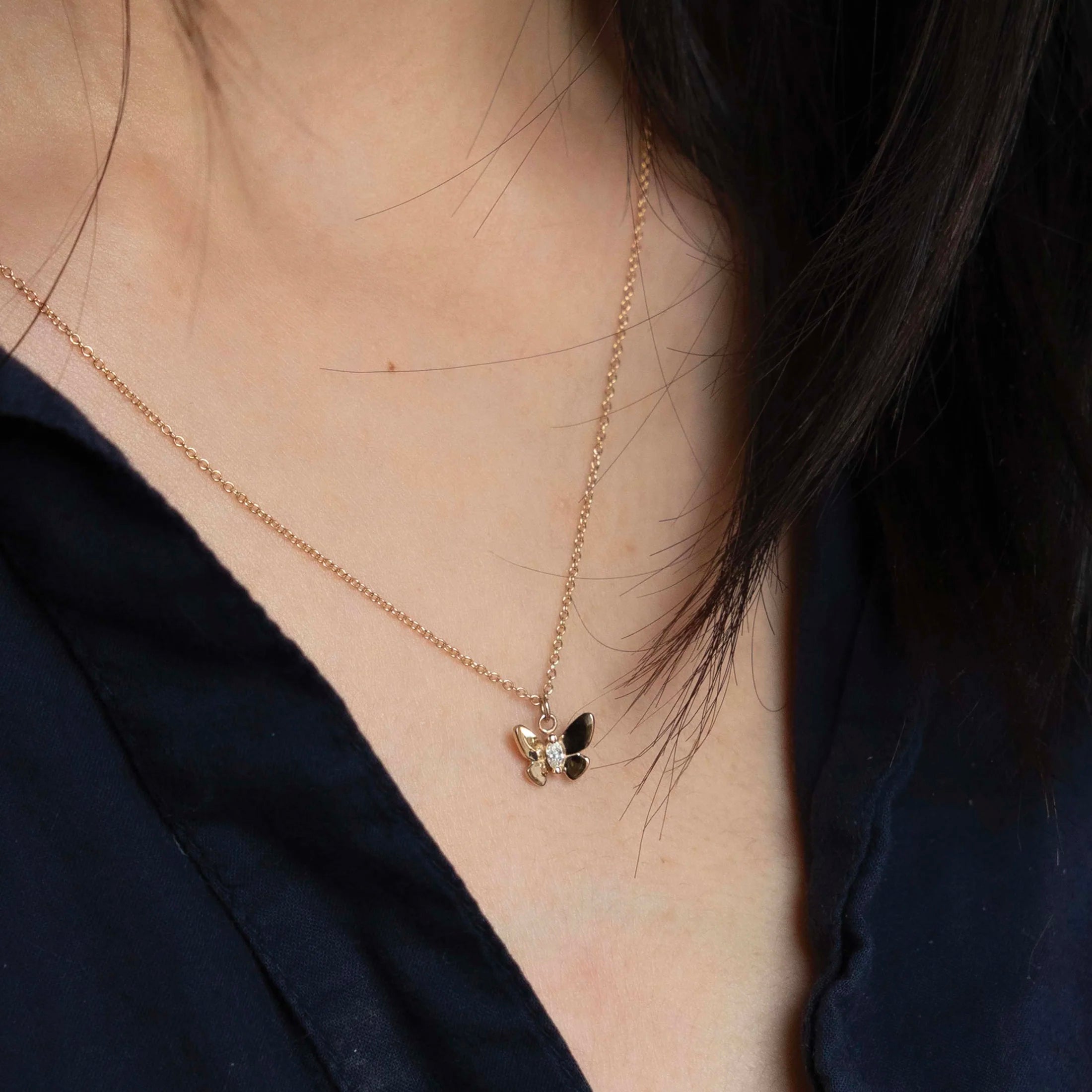 Elegant Butterfly Diamond Pendant Necklace for Women - Perfect for Weddings, Anniversaries & Special Occasions