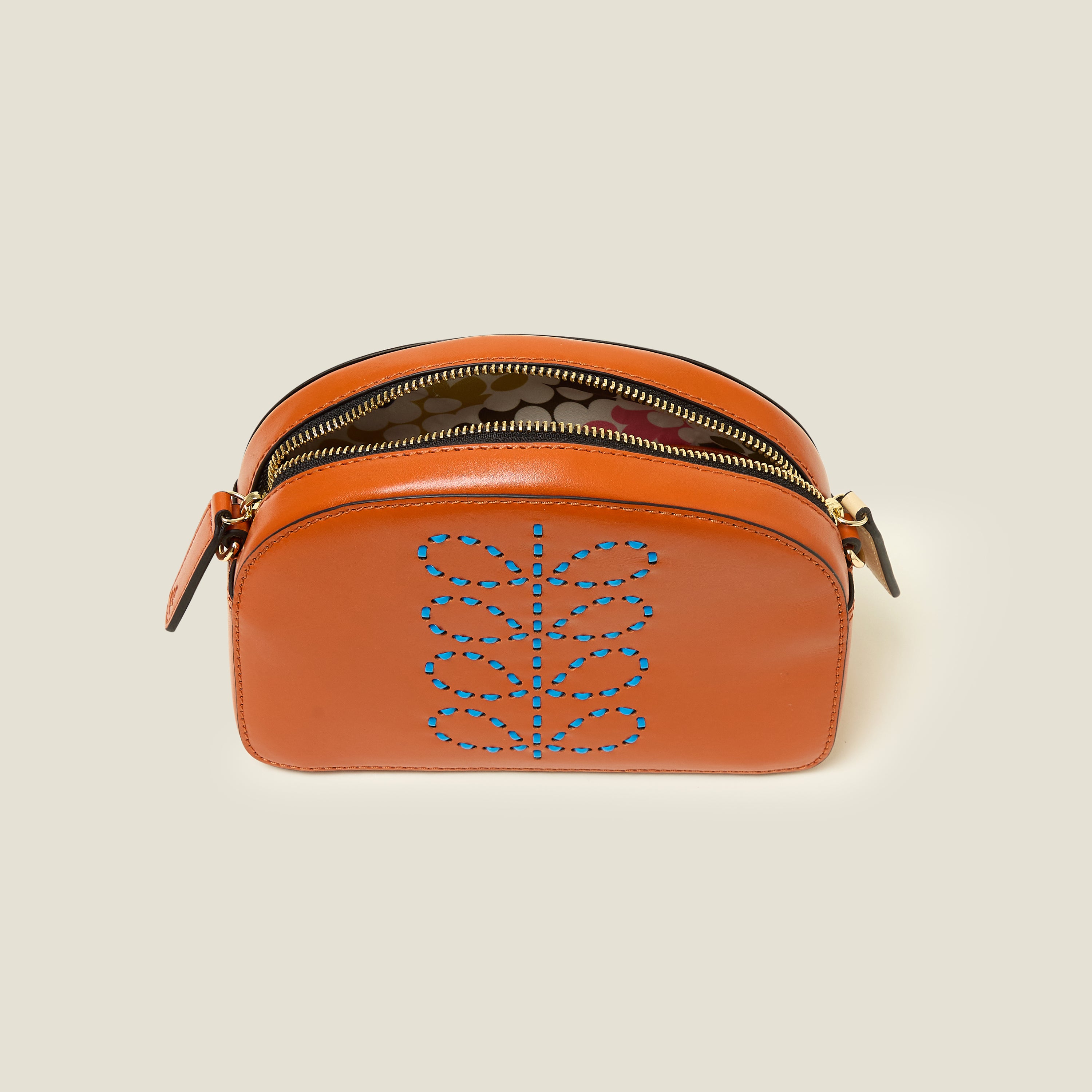 Babaluna Crossbody Bag Whipstitch Design in Orange - Perfect for Everyday Use, Travel & Shopping
