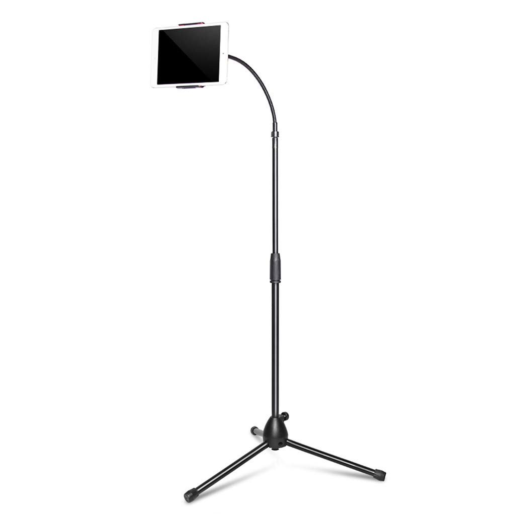 Retractable Floor Stand Tripod Holder - Adjustable 1.7M Foldable Bracket for Phone & Tablet Support (Black) | Perfect for Watching Videos, Video Calls & Hands-Free Reading in Bed or Living Room