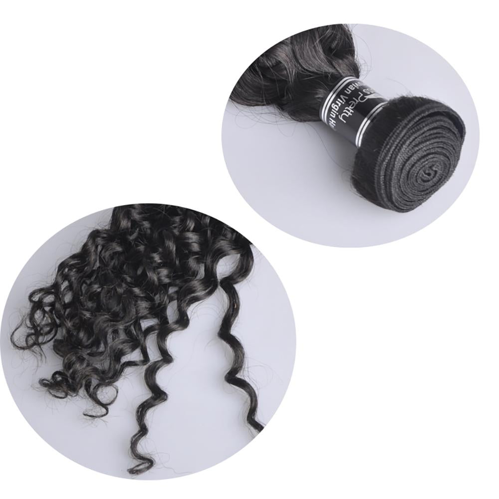 Premium Italian Virgin Human Hair Bundle Deals - 100% Natural Black Curly Hair Extensions for Styling & Volume | Perfect for Weaves, Wigs & Protective Hairstyles