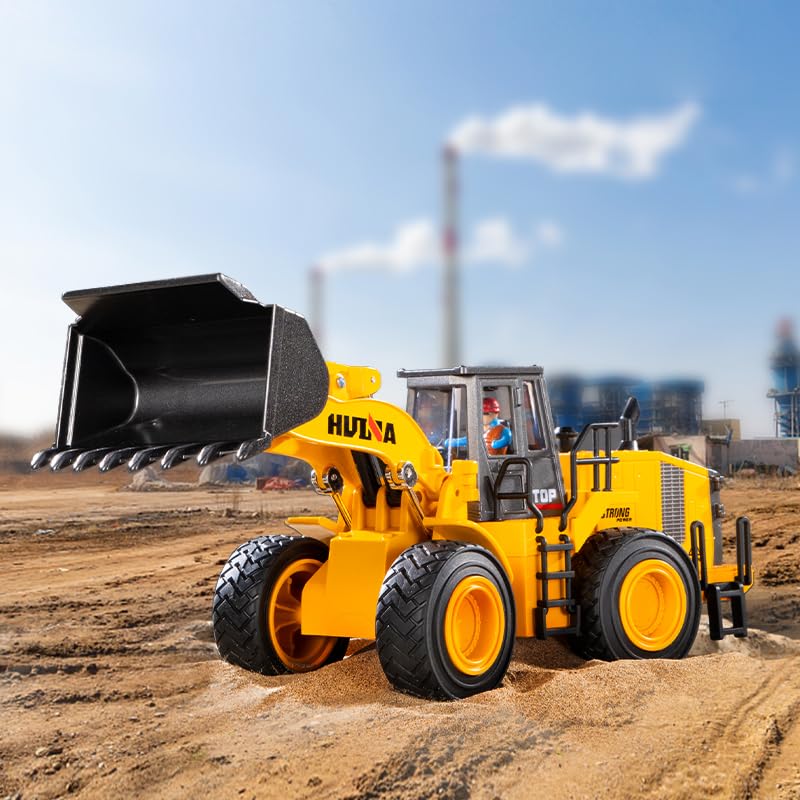 1/35 Scale Large Wheeled Loader Heavy Duty Construction Vehicle - Metal Bulldozer Toy for Kids, Realistic Engineering Vehicle for Outdoor Sandbox Play & Birthday Gift for Toddler Boys | Perfect for Construction Pretend Play, Sandbox Activities & STEM Learning