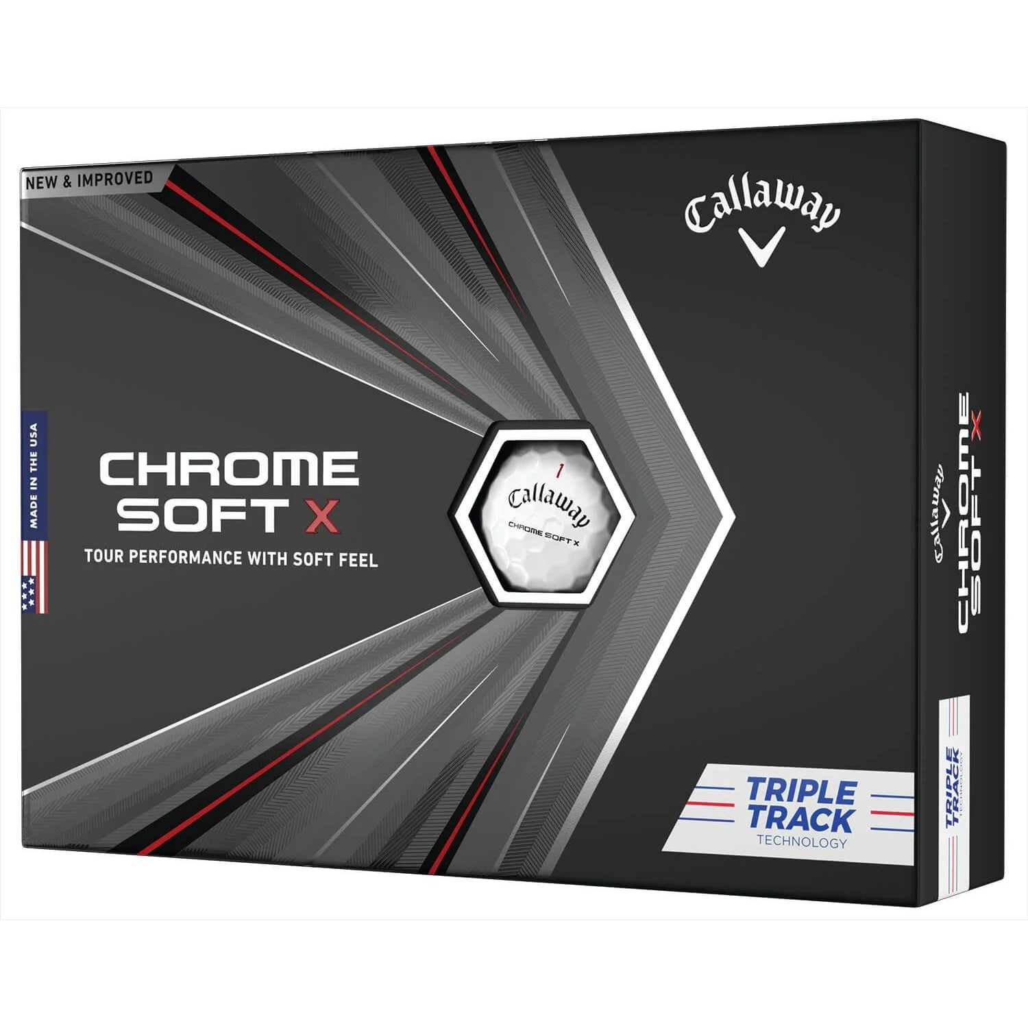 Callaway Chrome Soft X Triple Track Golf Balls - 12 Pack | High-Performance Golf Balls for Enhanced Accuracy & Distance | Perfect for Tournaments & Practice Rounds