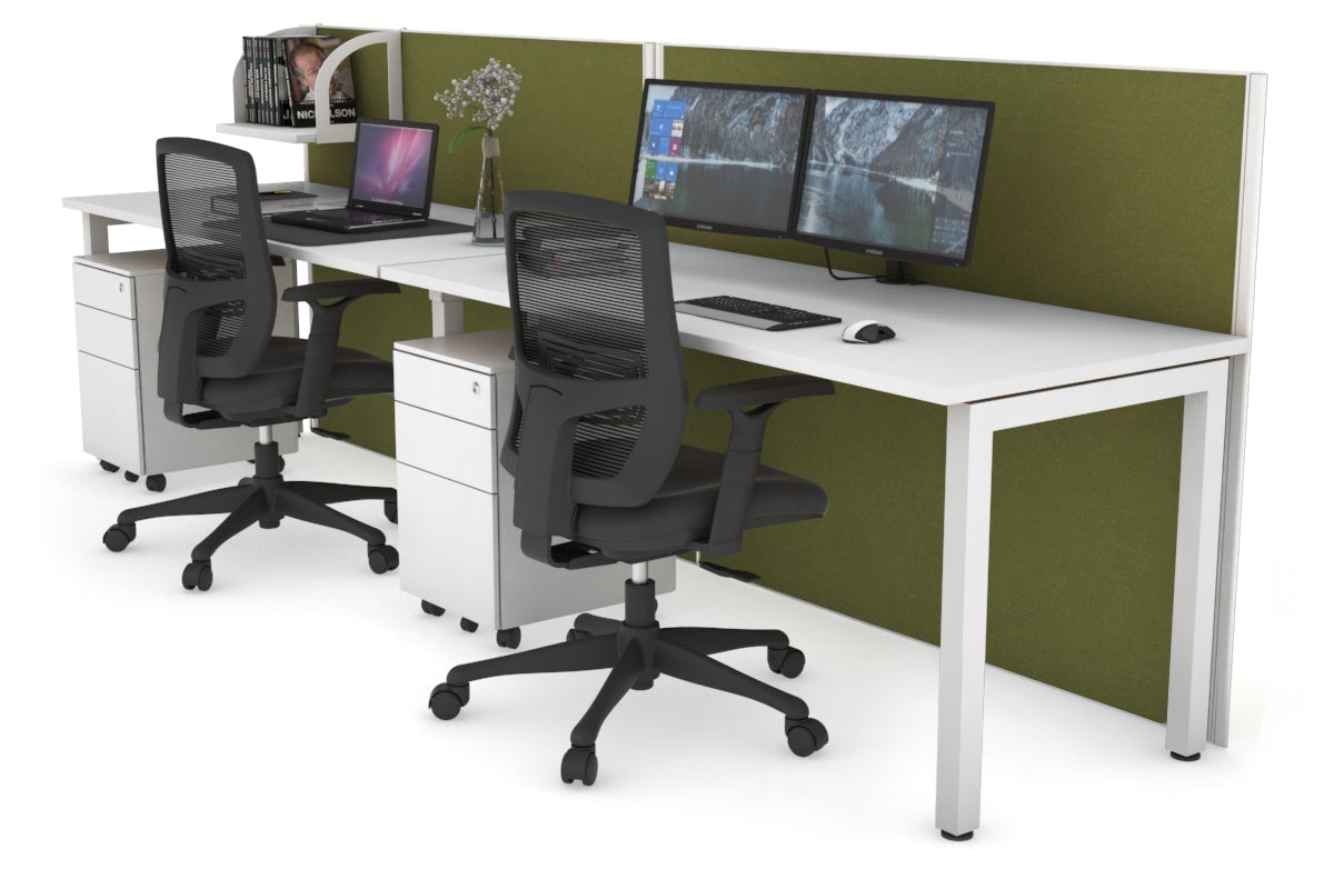 Horizon Quadro 2 Person Office Workstation with Square Legs - 1200L x 700W Dimensions - Perfect for Collaborative Workspaces & Shared Office Desks