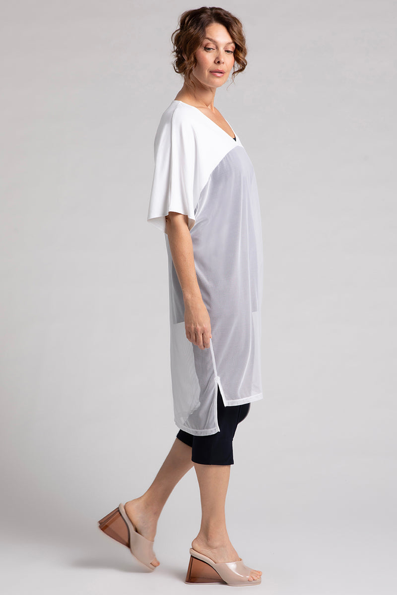 Breathable White Mesh Cover Up - Lightweight & Stylish for Beach, Pool, and Summer Outfits