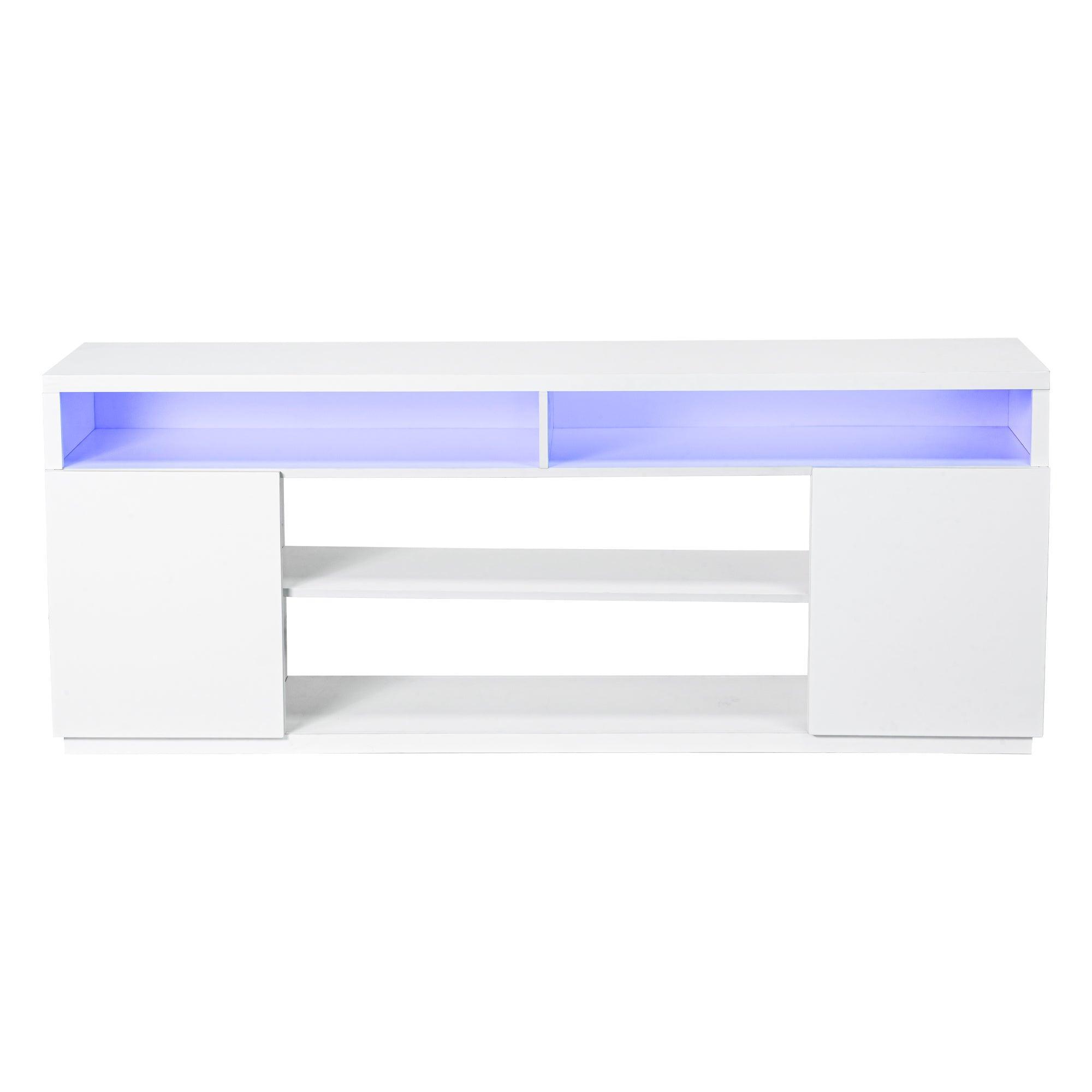 68 Inch Modern TV Stand with LED Lights - Sturdy Media Console for Living Room, Entertainment Center, Home Theater Setup & Gaming Room Decor