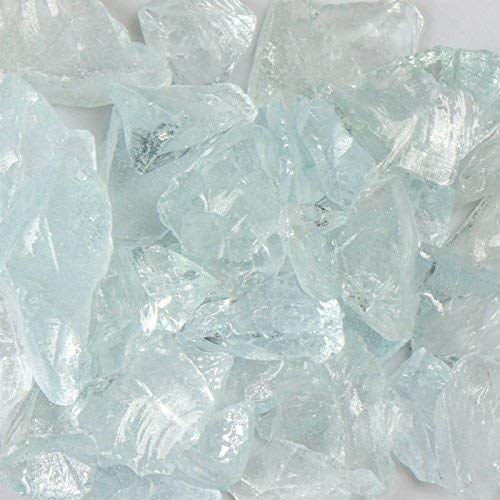Premium Teal Landscape Glass Crystals - 50 lbs Small Size for Fireplace, Garden Decor & Aquarium Gravel - Perfect for Landscaping, Vase Fillers & DIY Crafts