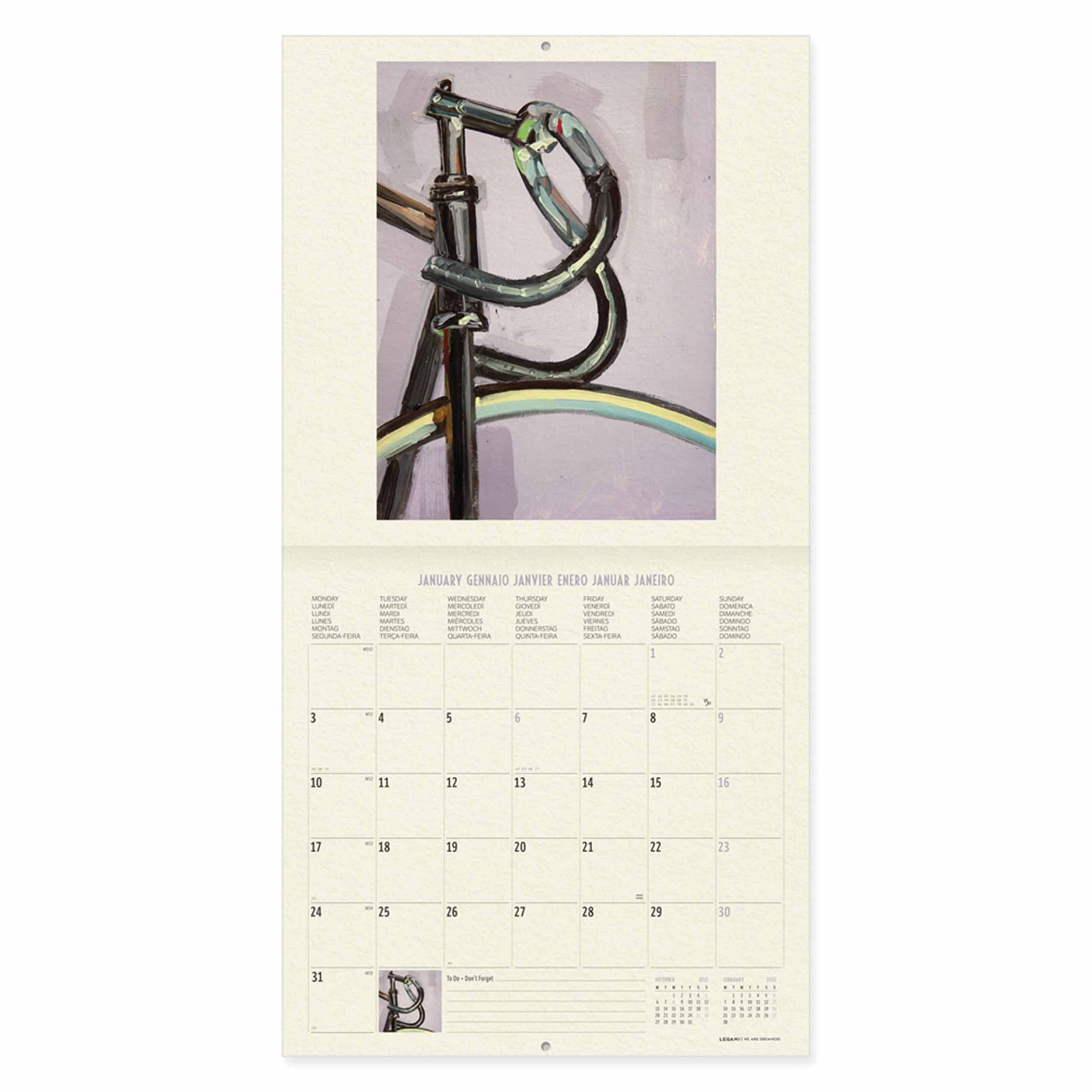 Legami 2022 Wall Calendar - 30x29 cm Bike Art Design | Perfect for Home, Office & Gifts | Monthly Planner & Decorative Wall Art