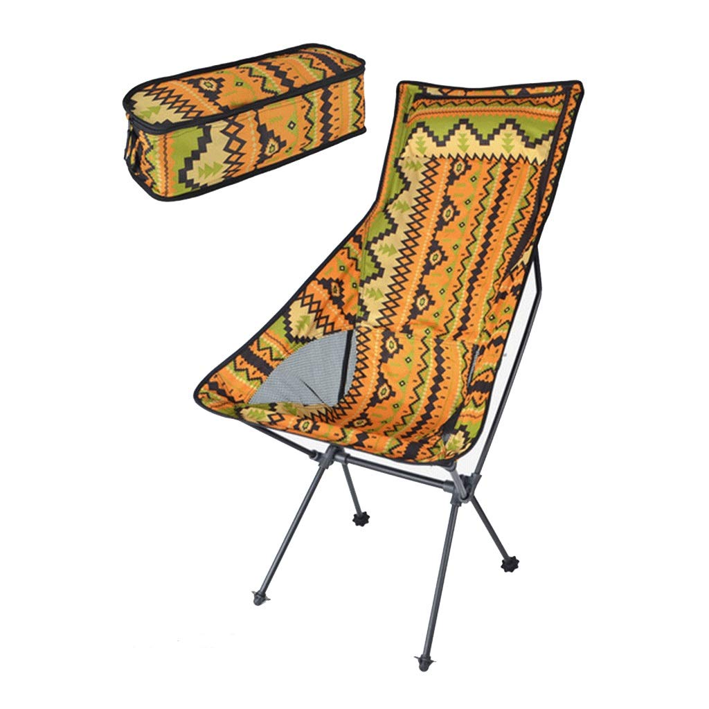 Ultralight Portable Camping Chair - Compact Folding Outdoor Chair for Hiking, Backpacking, Beach & Picnic - 140kg Heavy Duty Support - Gravity-Free Sun Lounger (Yellow) - Perfect for Camping Trips, Beach Relaxation & Outdoor Adventures