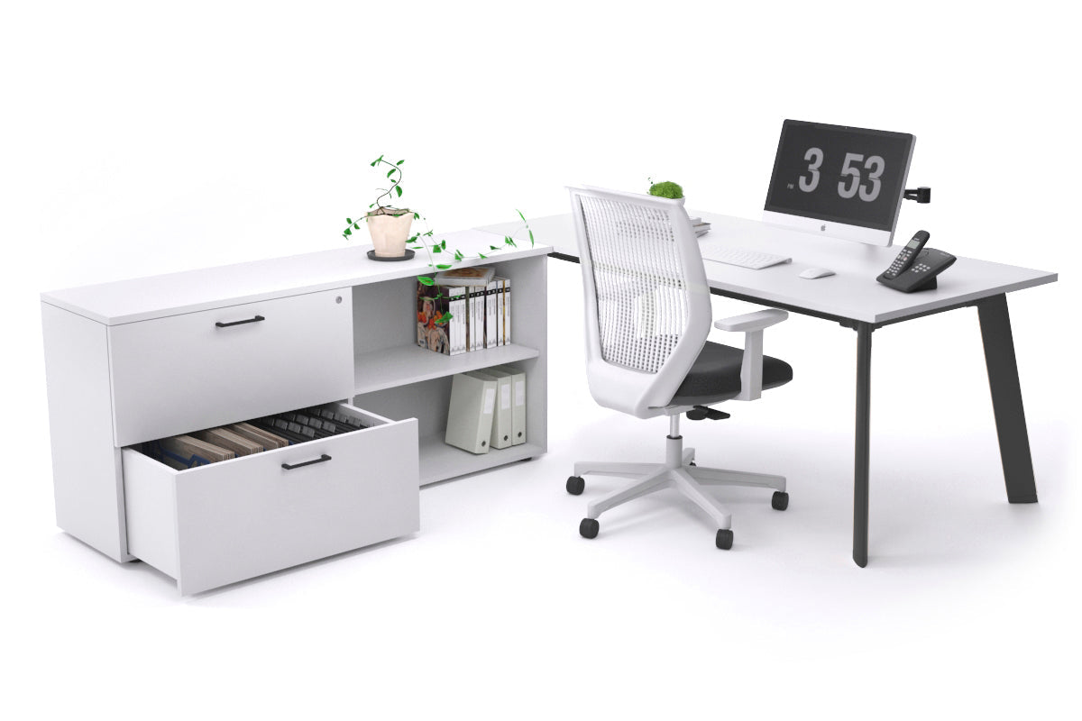 Switch Executive Setting With Uniform Spine Black Frame [1600L x 700W] - Premium Office Desk for Modern Workspace & Home Office
