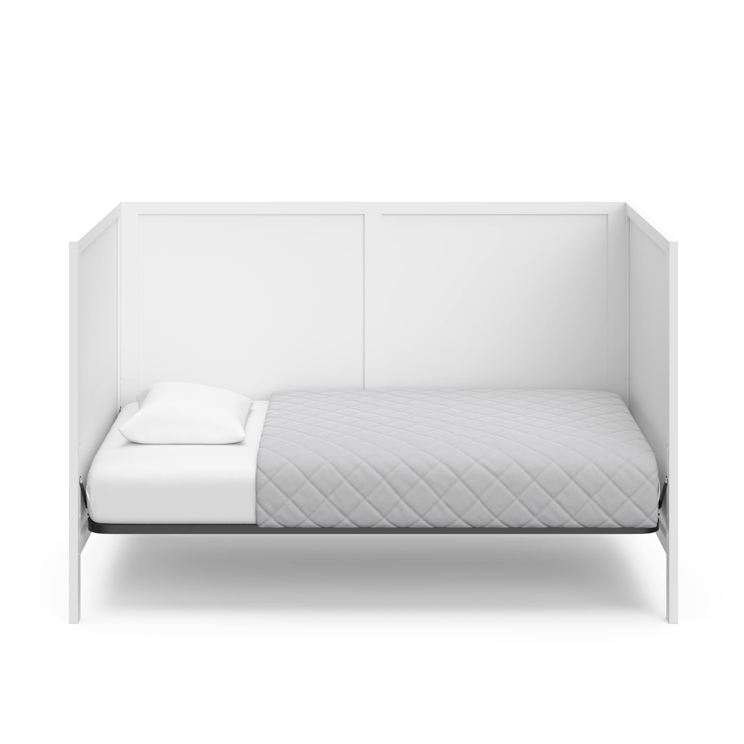 Graco Theo Convertible Crib & Mattress Set - GREENGUARD Gold Certified Baby Crib with Included Mattress, White Nursery Essentials for Newborns & Toddlers | Perfect for Modern Nurseries & Daycare Centers