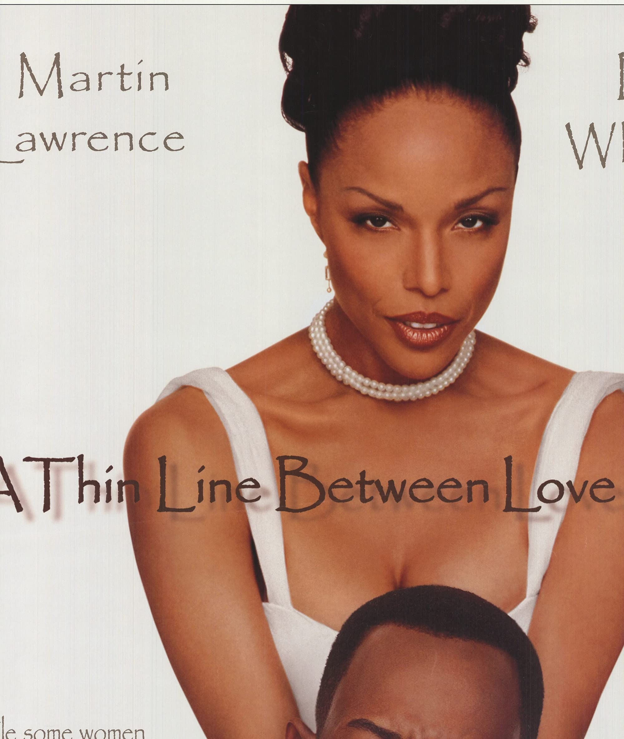 1996 Thin Line Between Love & Hate Movie Poster - 41x27 Inch Offset Lithograph in White & Brown - Perfect for Home Theater, Movie Room Decor & Film Memorabilia Collectors