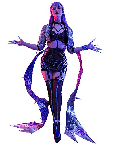 Miccostumes Women's Game Character Cosplay Costume - Leather Outfit Set with Bracelet & Ankle Ring | Perfect for Halloween, Comic Con & Cosplay Events