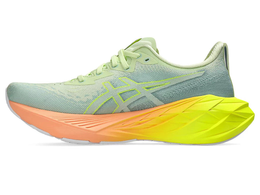 ASICS Men's NOVABLAST 4 Running Shoes - Lightweight Cushioned Sneakers for Jogging & Training | Cool Matcha/Safety Yellow Colorway | Perfect for Road Running, Gym Workouts & Daily Wear