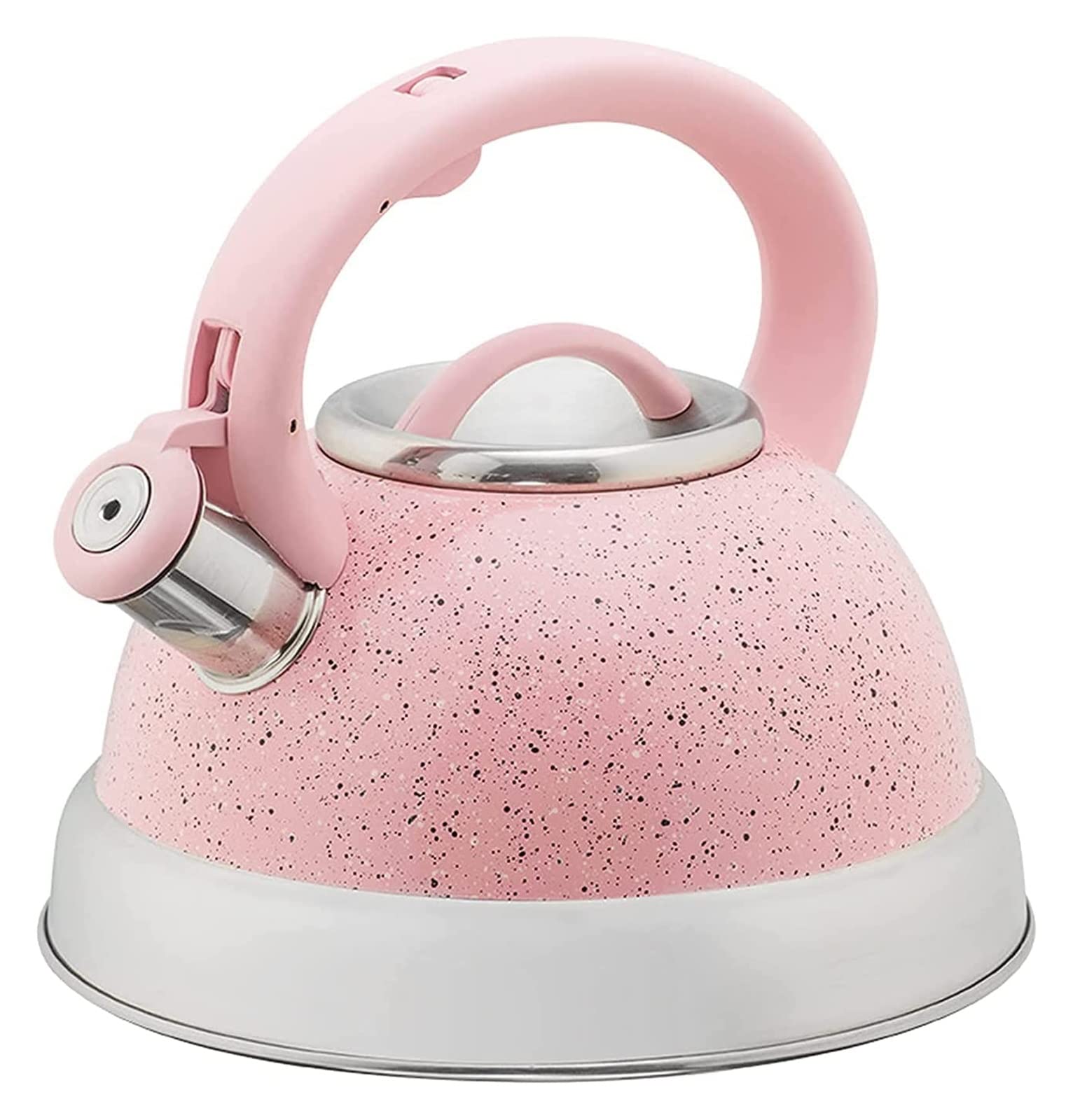 3.5L Stainless Steel Whistling Tea Kettle - Stovetop Safe, Modern Pink Design for Home & Camping - Perfect for Boiling Water, Making Tea, and Outdoor Adventures